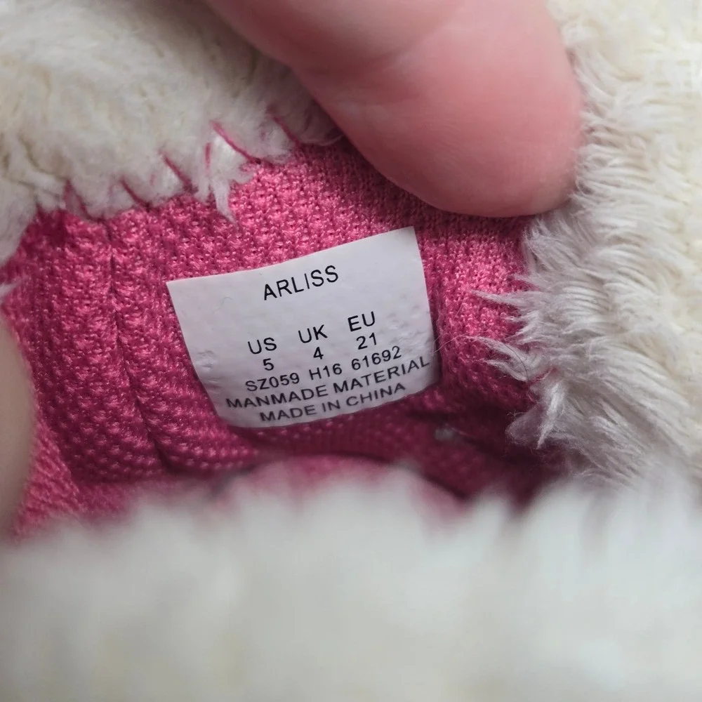 Surprize by Stride Rite Arliss Toddler Girls Silver Pink Fur Boots SZ059 Size 5